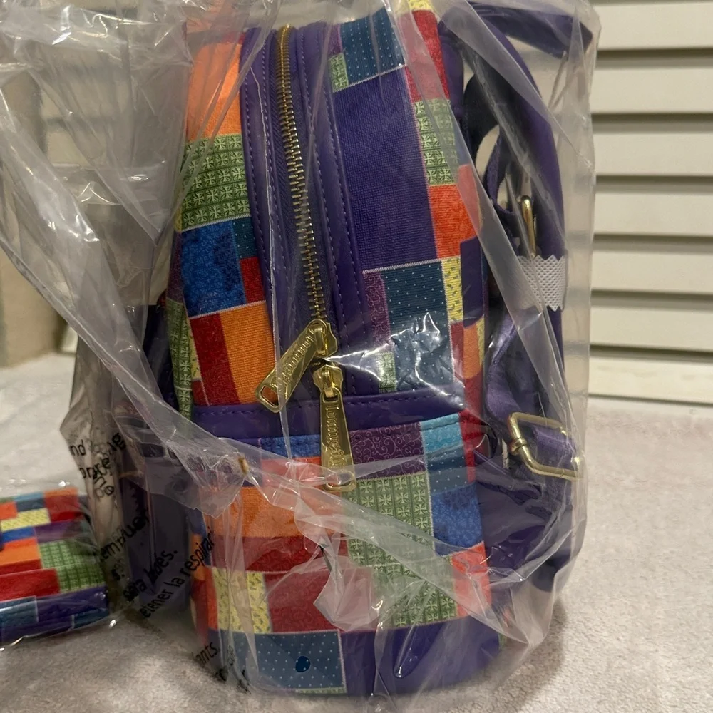 Loungefly Dolly Parton Coat of Many Colors Backpack + Wallet NWT Dollywood Excl - Picture 4 of 7
